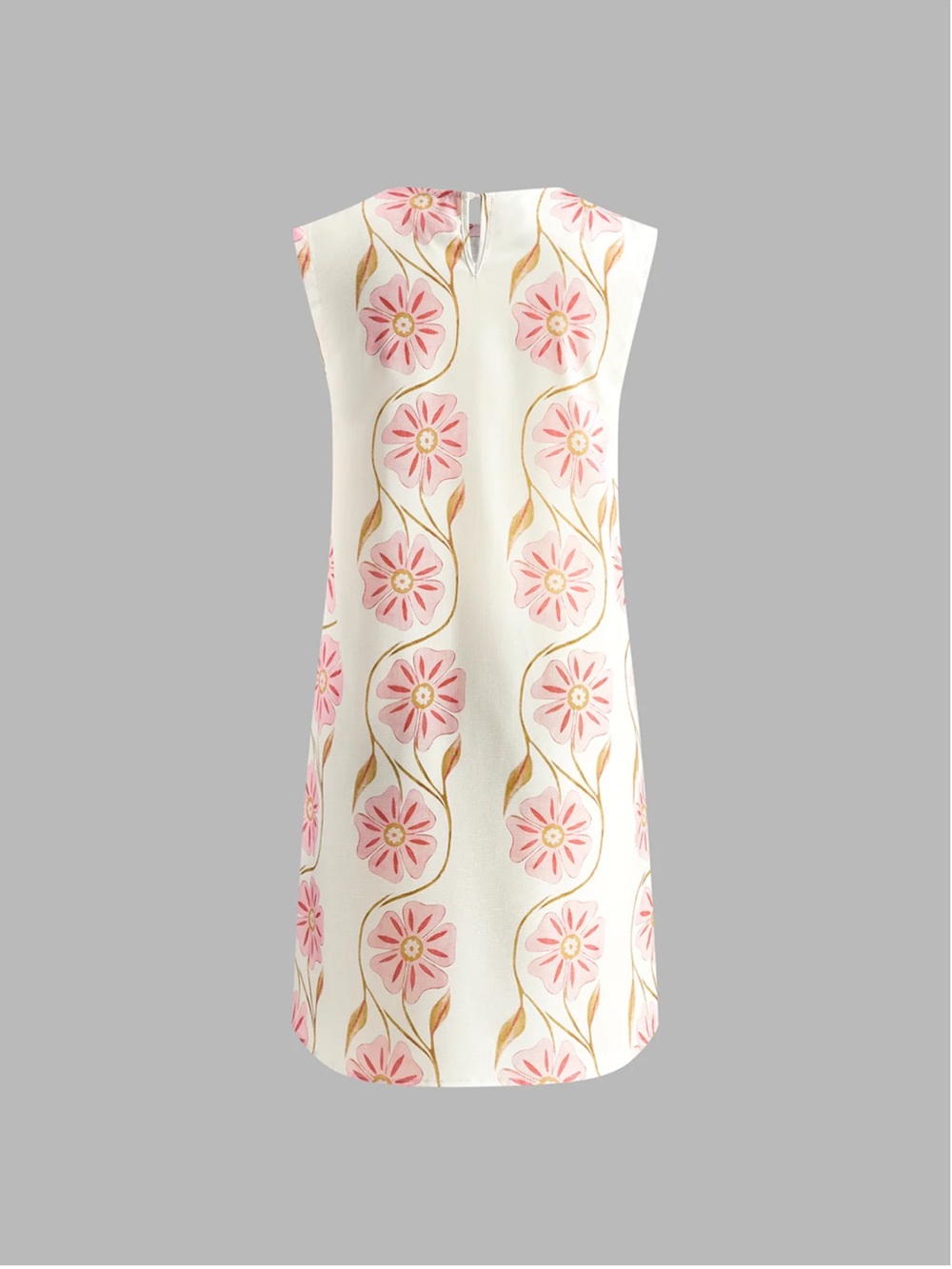 Commense White Mini Dress with Pink Floral Motif - Picture 6 of 8